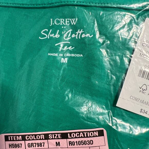 NWT J. Crew Modern Clover Green Vintage Slub Cotton V-Neck Tee - SIZE XL - Picture 8 of 10